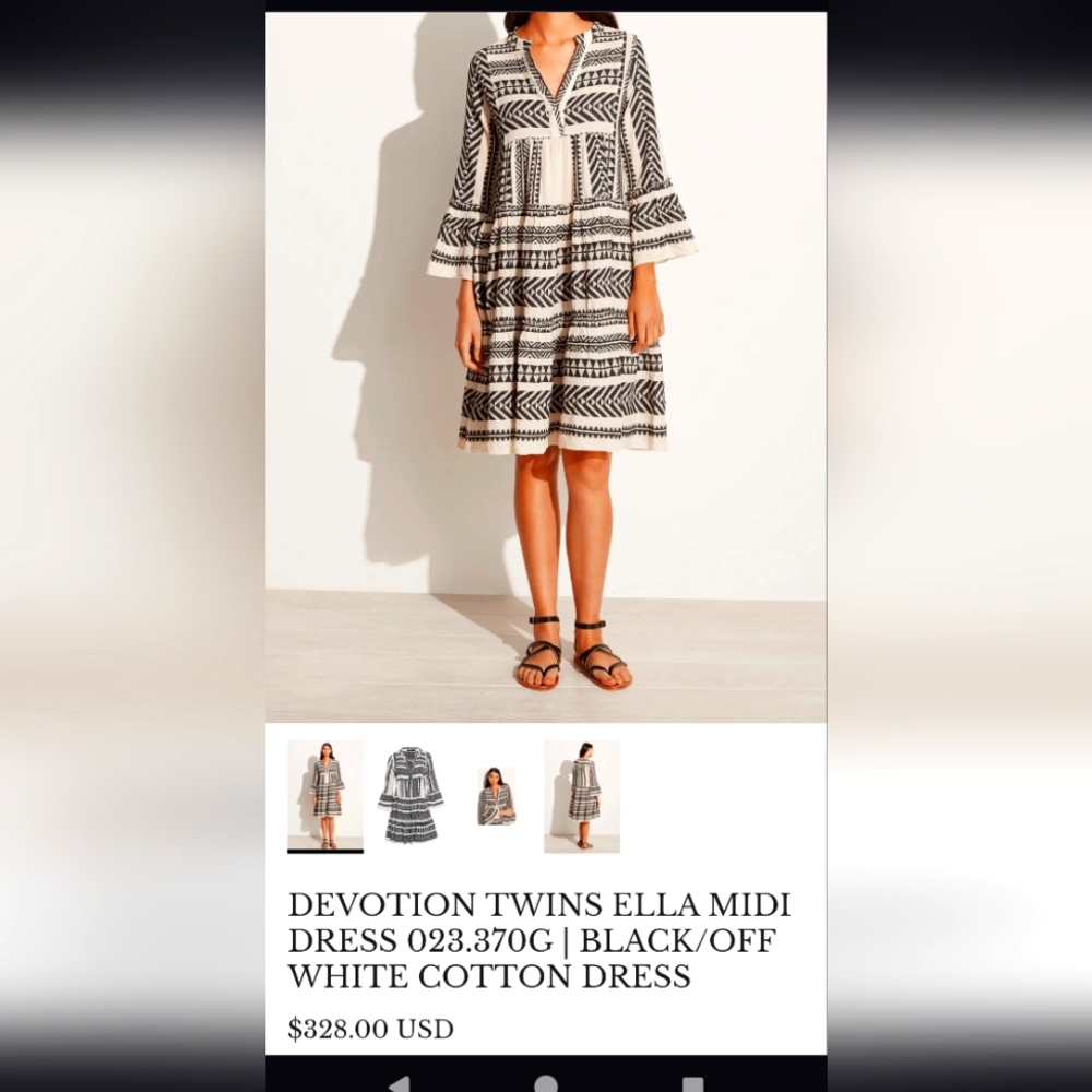 Devotion Twins XS Ella Dress. Black & Off White.
